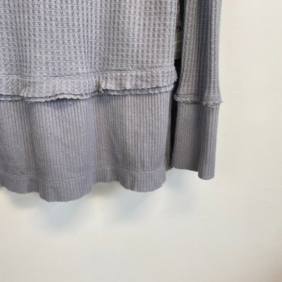 Free People Gray Thermal Waffle Knit Oversized Tunic - Picture 4 of 13